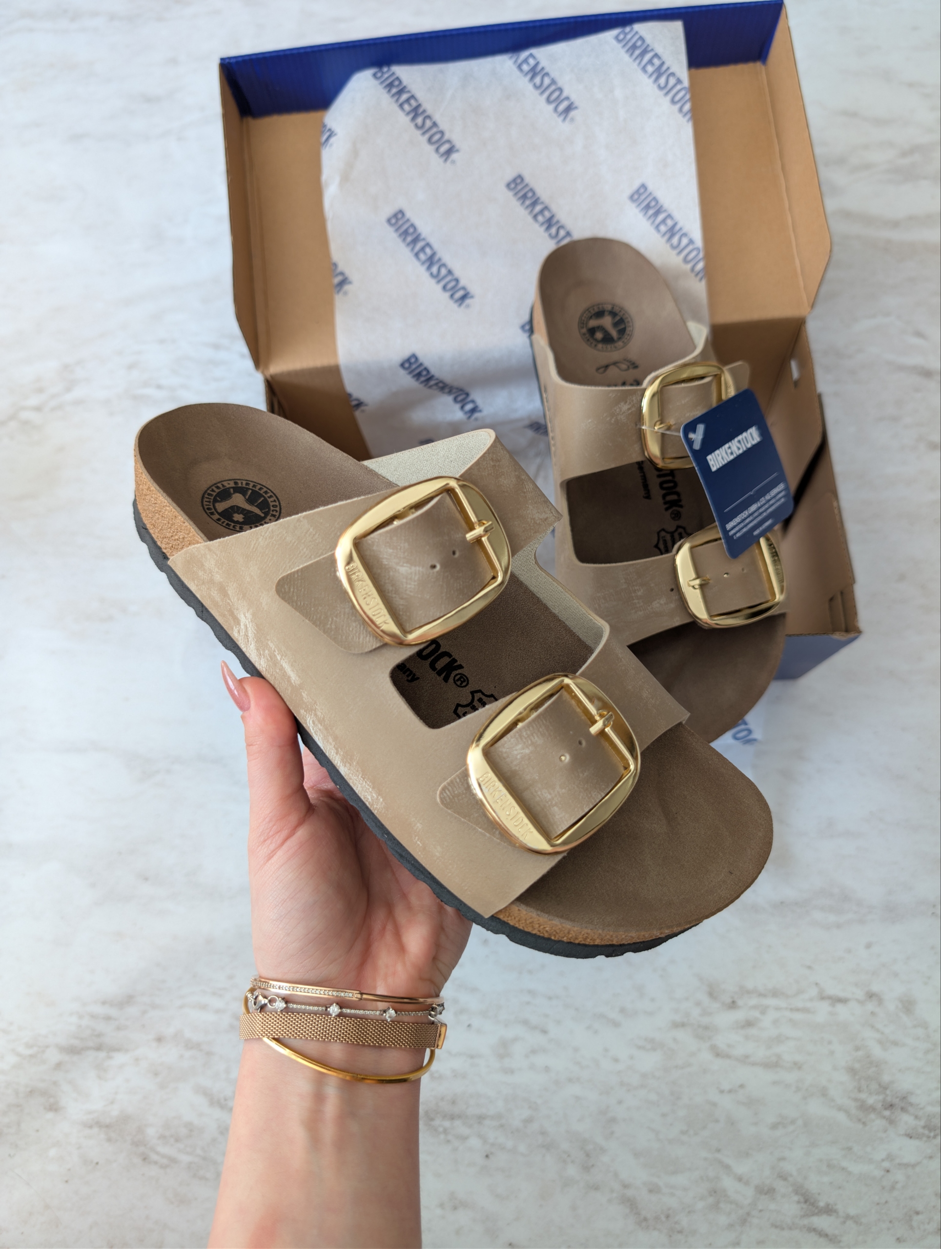 Birkenstock Arizona Büyük Toka Vizon Gold